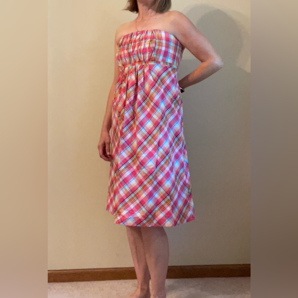 NEW * Lilly Pulitzer Gweneth Strapless Dress in Patio Plaid, Women's size 10